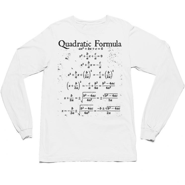 Vintage Nerdy Quadratic Formula Proof Algebra Math Teacher Unisex Long Sleeve T-Shirt