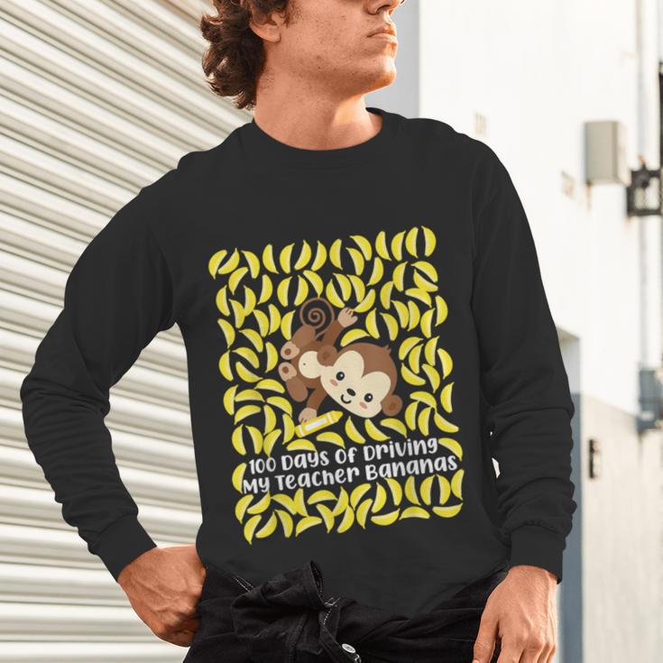 100th Day Of School Teacher Monkey Pun Banana For Men Women Girls Kids Unisex Long Sleeve T-Shirt, gift for family, gift for coworker