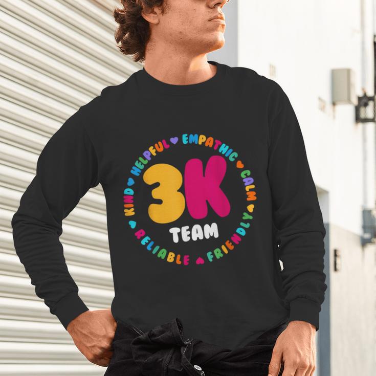 3K Team & Teacher Squad Threes Crew PreK Elementary Team Unisex Long Sleeve T-Shirt, gift for family, gift for coworker 3K Team & Teacher Squad Threes Crew PreK Elementary Team Unisex Long Sleeve T-Shirt, gift for family, gift for coworker