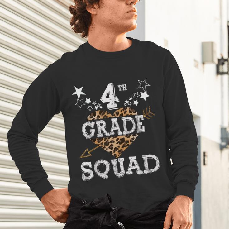 4th Grade Squad Star Team Leopard Teacher Crew Student Men Women Girls Kids Unisex Long Sleeve T-Shirt, gift for family, gift for coworker