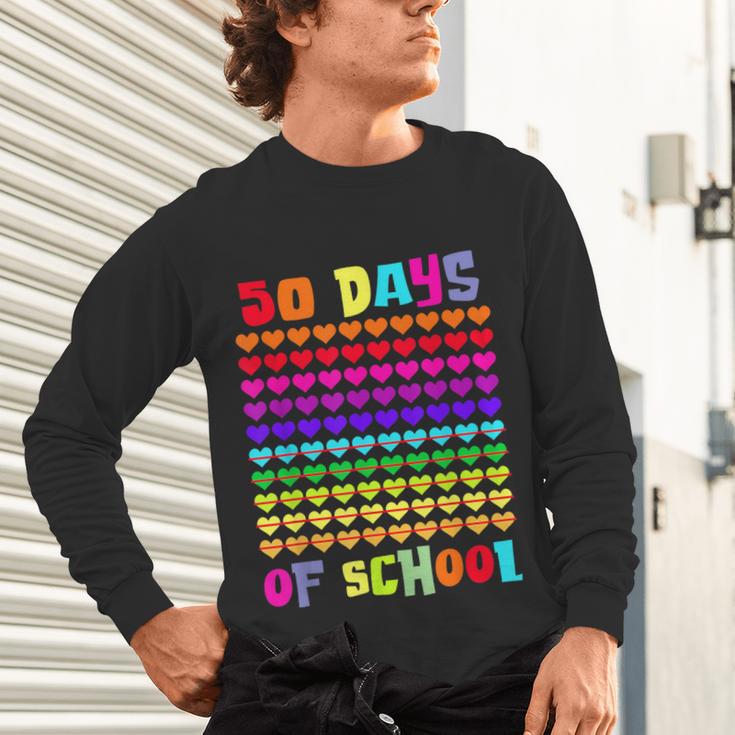 50 Days Of School Hearts Teacher Happy 50th Day Of School Unisex Long Sleeve T-Shirt, gift for family, gift for coworker 50 Days Of School Hearts Teacher Happy 50th Day Of School Unisex Long Sleeve T-Shirt, gift for family, gift for coworker