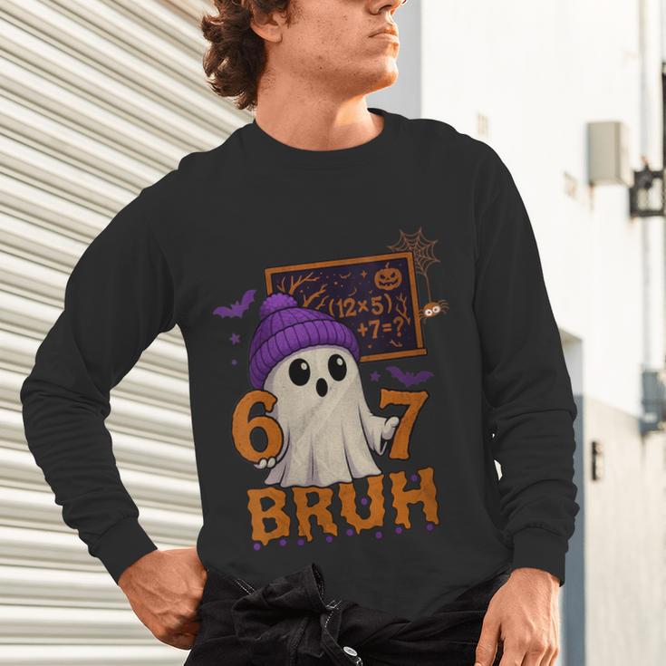 67 Teacher Halloween Ghost Six Seven Meme Math Equation Bruh Unisex Long Sleeve T-Shirt, gift for family, gift for coworker 67 Teacher Halloween Ghost Six Seven Meme Math Equation Bruh Unisex Long Sleeve T-Shirt, gift for family, gift for coworker