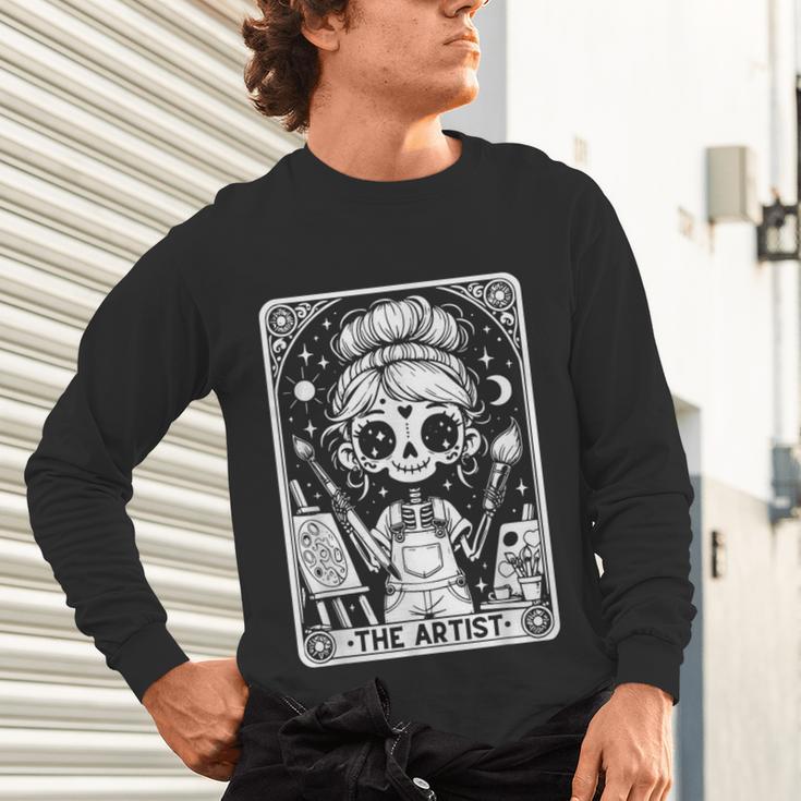 Artist Tarot Card Skeleton Painter Art Teacher Witchy Unisex Long Sleeve T-Shirt, gift for family, gift for coworker Artist Tarot Card Skeleton Painter Art Teacher Witchy Unisex Long Sleeve T-Shirt, gift for family, gift for coworker
