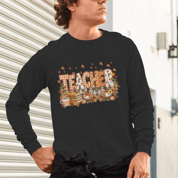 Autumn Pumpkin Thanksgiving Coffee Floral Teacher Fall Unisex Long Sleeve T-Shirt, gift for family, gift for coworker Autumn Pumpkin Thanksgiving Coffee Floral Teacher Fall Unisex Long Sleeve T-Shirt, gift for family, gift for coworker