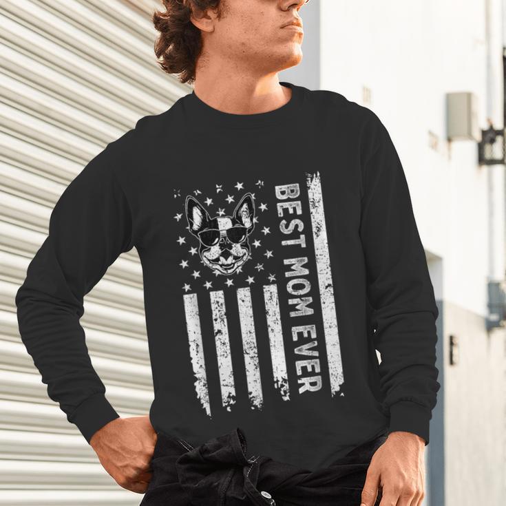 Best Boston Terrier Dog Mom Ever USA Flag For Men Women Kids Unisex Long Sleeve T-Shirt, gift for family, gift for coworker
