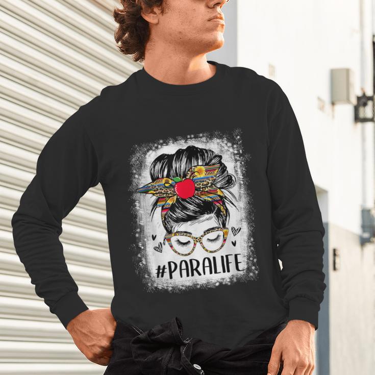 Bleached Teacher Para Life Paraprofessional Cute Messy Bun For Men Women Girls Kids Unisex Long Sleeve T-Shirt, gift for family, gift for coworker Bleached Teacher Para Life Paraprofessional Cute Messy Bun For Men Women Girls Kids Unisex Long Sleeve T-Shirt, gift for family, gift for coworker