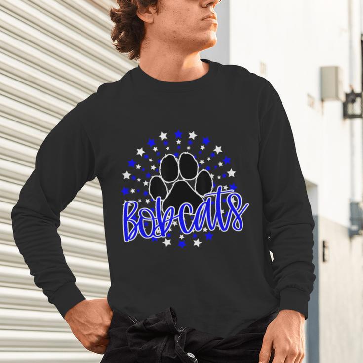 Blue Bobcats School Spirit Coquette Bow Mascot Teacher Unisex Long Sleeve T-Shirt, gift for family, gift for coworker Blue Bobcats School Spirit Coquette Bow Mascot Teacher Unisex Long Sleeve T-Shirt, gift for family, gift for coworker