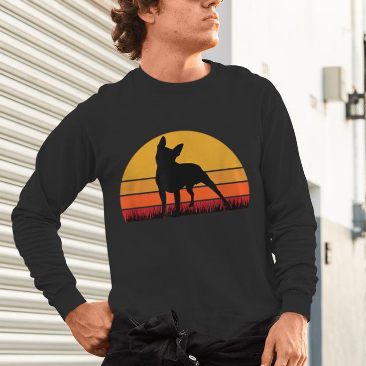 Boston Terrier Bostie Sunset Retro Dog Pet Mom Dad Unisex Long Sleeve T-Shirt, gift for family, gift for coworker