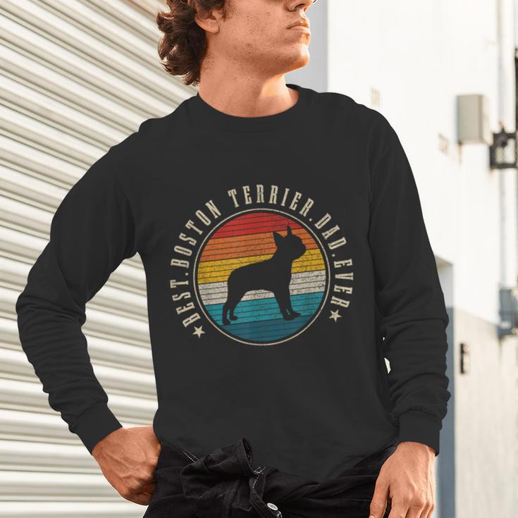 Boston Terrier Dad Retro Vintage Dog Bostie Dad Men Unisex Long Sleeve T-Shirt, gift for family, gift for coworker
