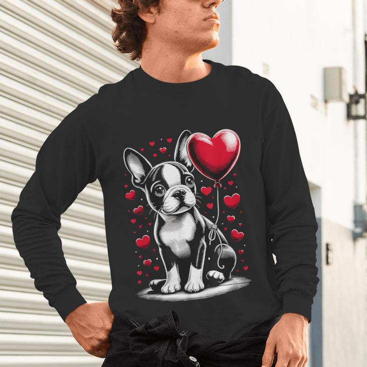 Boston Terrier Dog Valentine's Day Dog Owner Unisex Long Sleeve T-Shirt, gift for family, gift for coworker