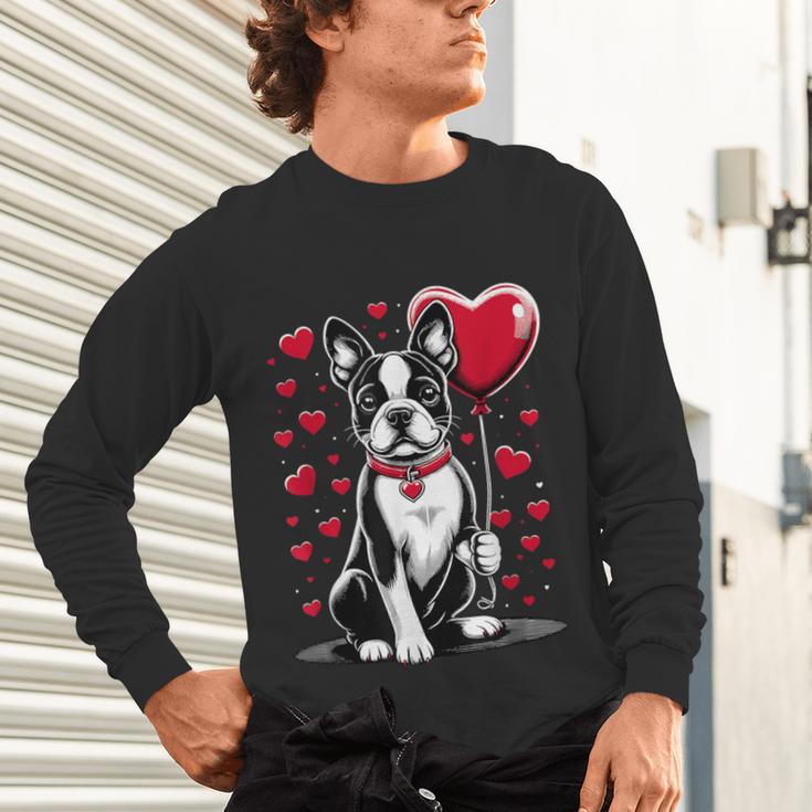 Boston Terrier Dog Valentine's Day Dog Owner Valentine Unisex Long Sleeve T-Shirt, gift for family, gift for coworker