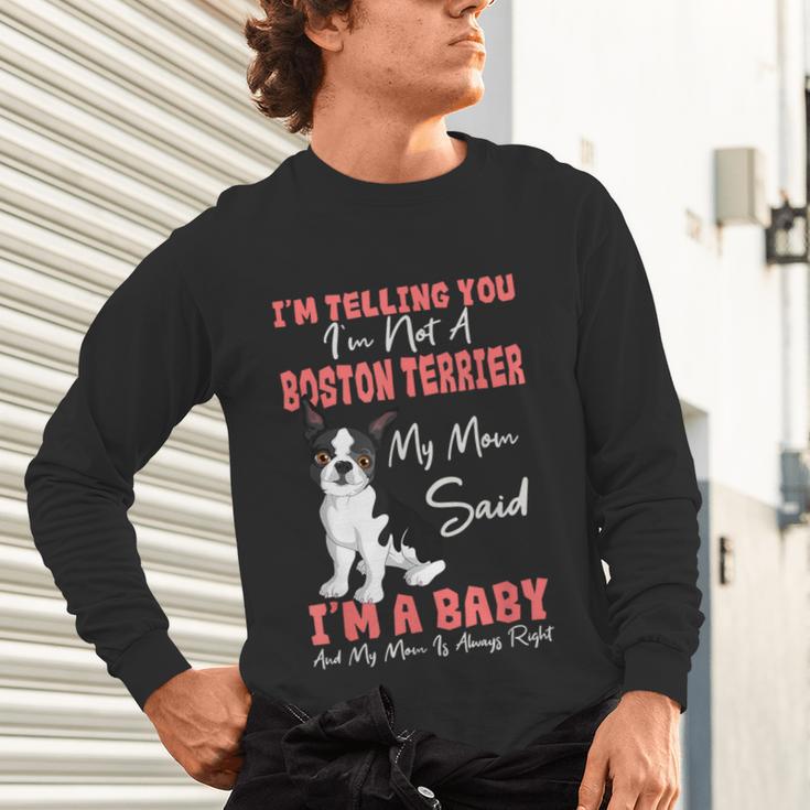 Boston Terrier Mom American Gentleman Dog Lover Mother's Day Unisex Long Sleeve T-Shirt, gift for family, gift for coworker