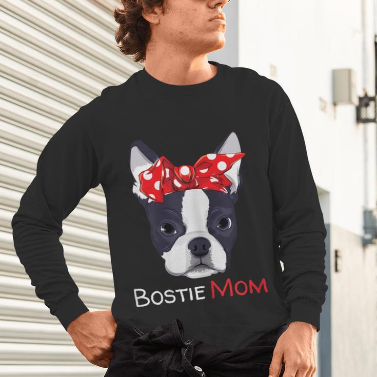 Boston Terrier Mom Bostie Women Girls Unisex Long Sleeve T-Shirt, gift for family, gift for coworker