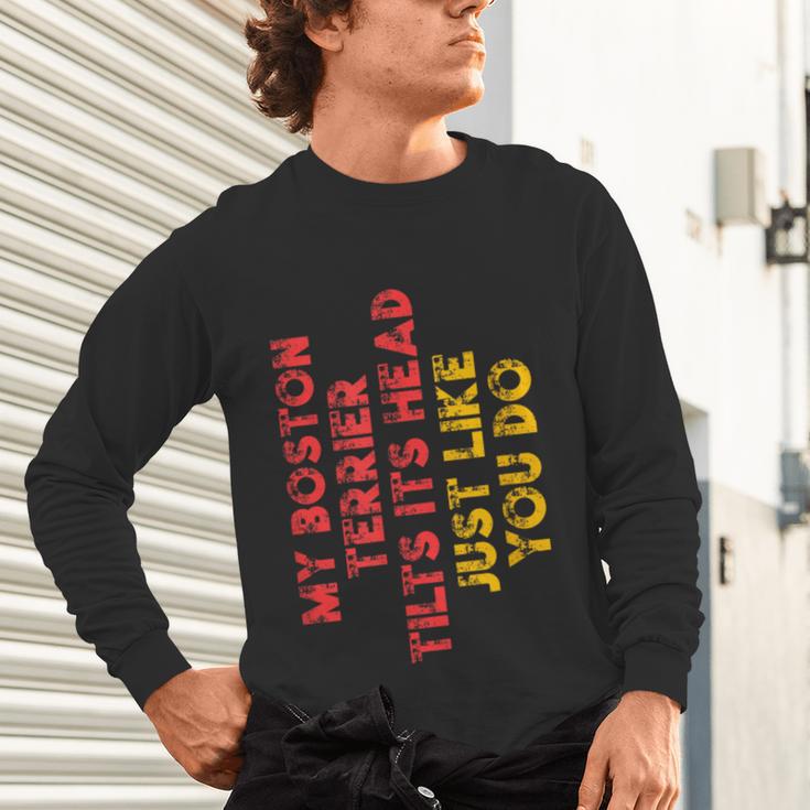 Boston Terrier Mom Dad Dog Lover Owner Women Men Unisex Long Sleeve T-Shirt, gift for family, gift for coworker