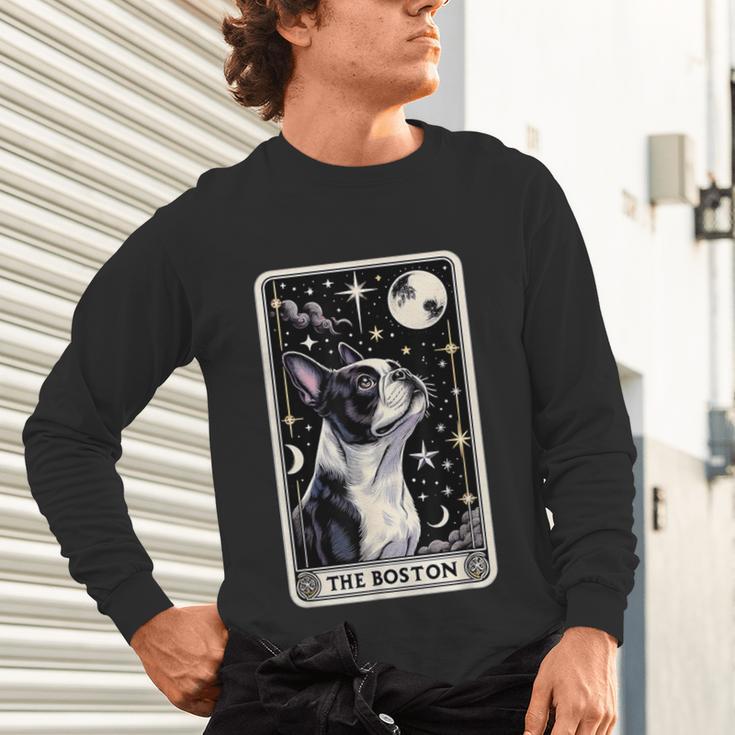 Boston Terrier Tarot Card Star With The Moon Men Women Kids Unisex Long Sleeve T-Shirt, gift for family, gift for coworker