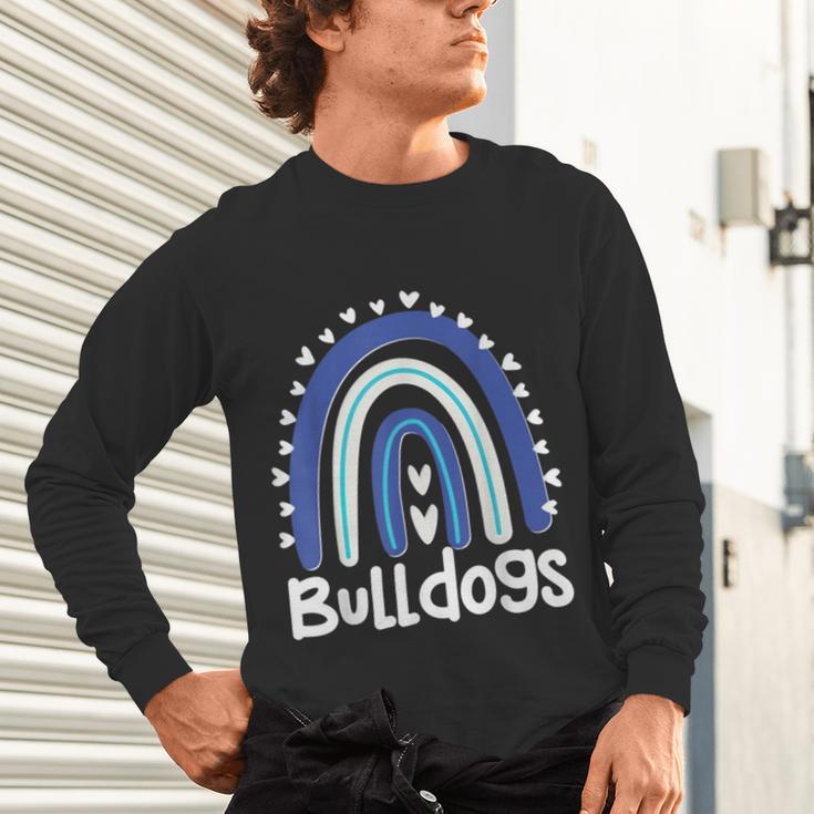 Bulldogs School Mascot Rainbow Teacher Lover Unisex Long Sleeve T-Shirt, gift for family, gift for coworker