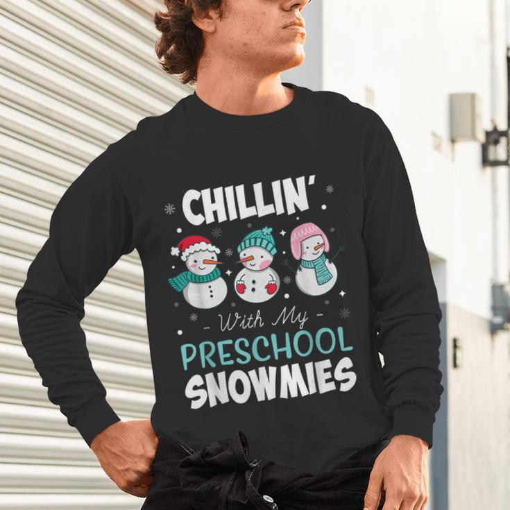 Chillin' With My Preschool Snowmies Teacher Christmas Men Women Kids Unisex Long Sleeve T-Shirt, gift for family, gift for coworker