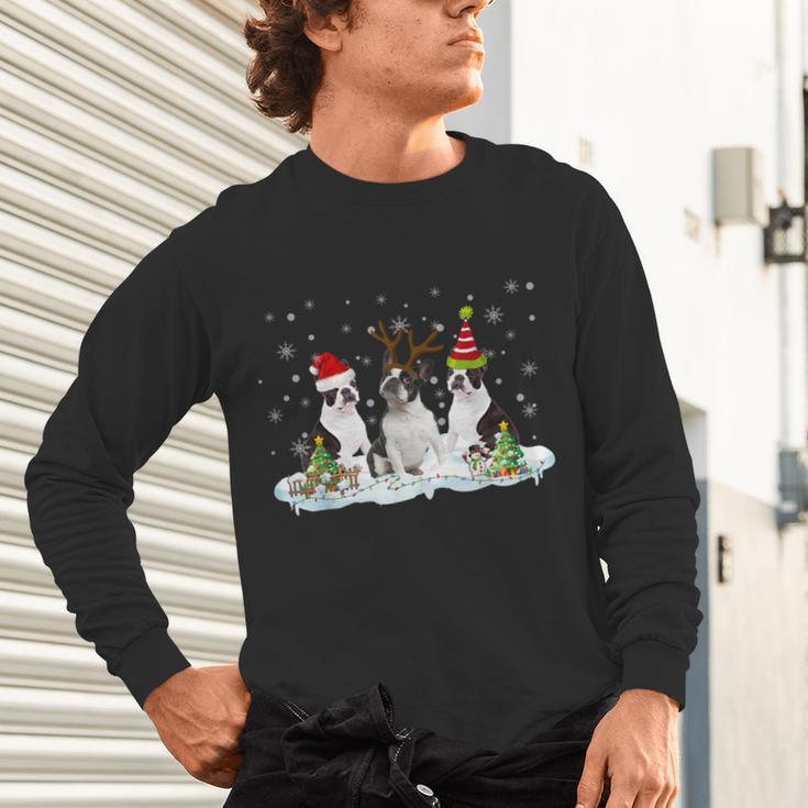 Christmas Boston Terrier Santa Dog Lover Unisex Long Sleeve T-Shirt, gift for family, gift for coworker