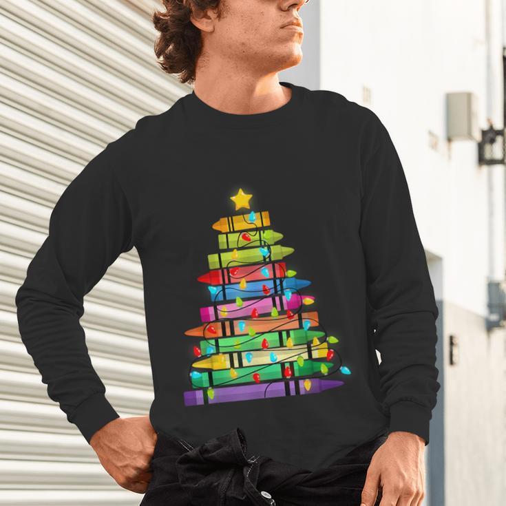 Christmas Tree Made Of Crayons School Teacher Life Student Unisex Long Sleeve T-Shirt, gift for family, gift for coworker Christmas Tree Made Of Crayons School Teacher Life Student Unisex Long Sleeve T-Shirt, gift for family, gift for coworker