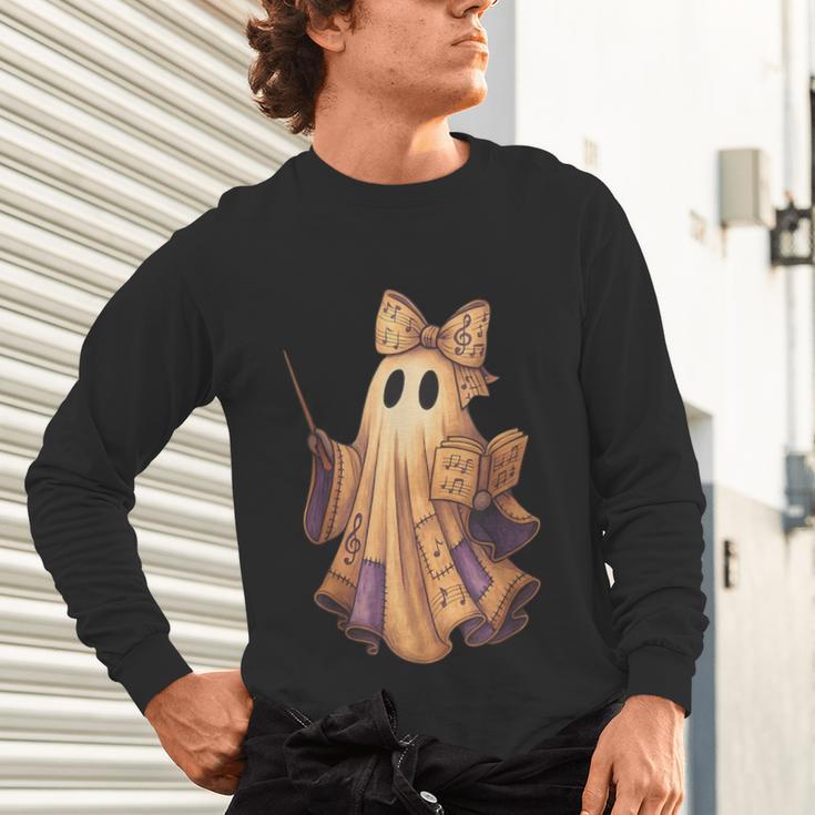 Coquette Music Note Patchwork Ghost Music Teacher Halloween Unisex Long Sleeve T-Shirt, gift for family, gift for coworker Coquette Music Note Patchwork Ghost Music Teacher Halloween Unisex Long Sleeve T-Shirt, gift for family, gift for coworker