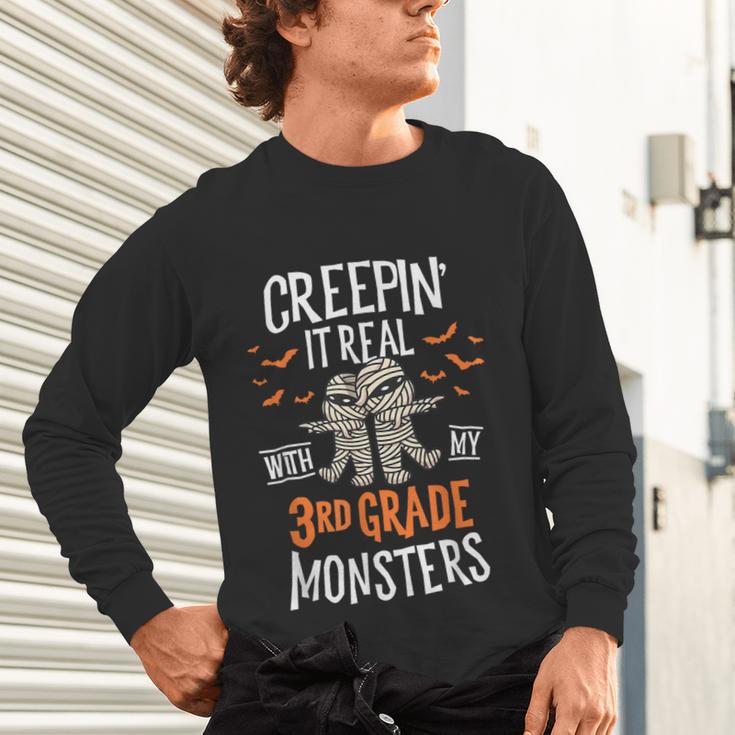 Creepin It Real With My 3rd Grade Monsters Halloween Teacher Unisex Long Sleeve T-Shirt, gift for family, gift for coworker Creepin It Real With My 3rd Grade Monsters Halloween Teacher Unisex Long Sleeve T-Shirt, gift for family, gift for coworker