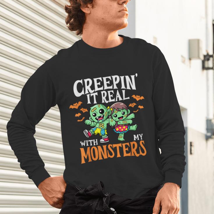 Creepin It Real Monster School Teacher Principal Halloween Unisex Long Sleeve T-Shirt, gift for family, gift for coworker Creepin It Real Monster School Teacher Principal Halloween Unisex Long Sleeve T-Shirt, gift for family, gift for coworker
