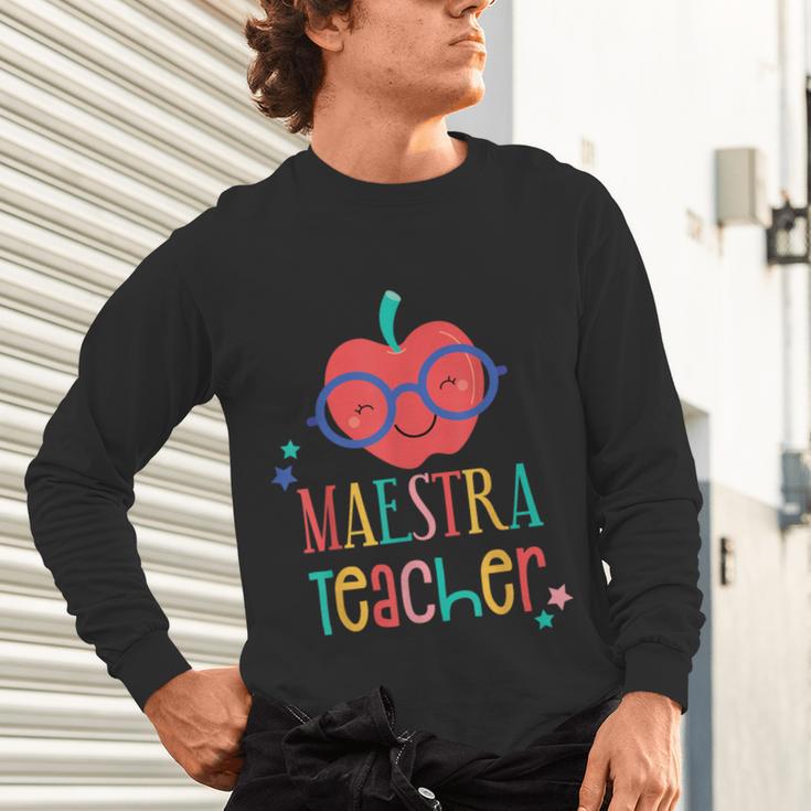 Cute Maestra Teacher Unisex Long Sleeve T-Shirt, gift for family, gift for coworker Cute Maestra Teacher Unisex Long Sleeve T-Shirt, gift for family, gift for coworker