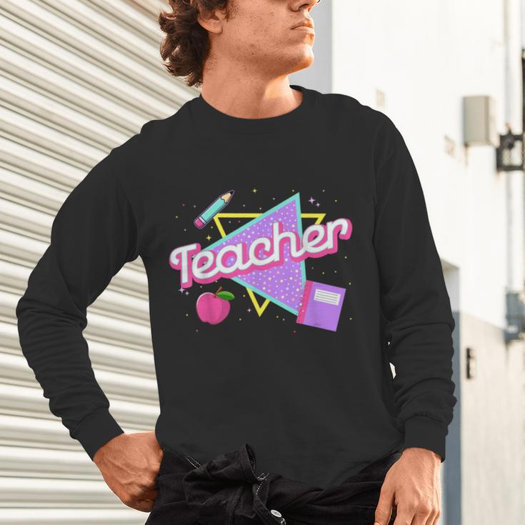 Cute Teacher Shirt 80's 90's Style Retro Old School Teacher For Men Women Unisex Long Sleeve T-Shirt, gift for family, gift for coworker