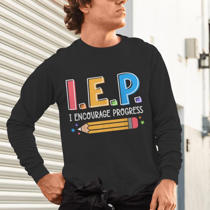 I E P I Encourage Progress Special Education Teacher Unisex Long Sleeve T-Shirt, gift for family, gift for coworker I E P I Encourage Progress Special Education Teacher Unisex Long Sleeve T-Shirt, gift for family, gift for coworker