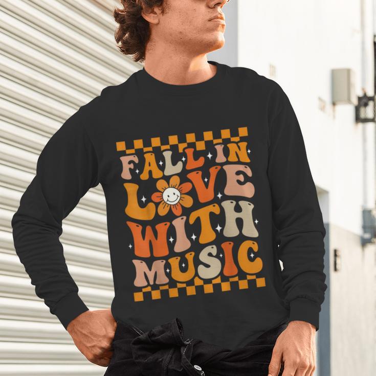 Fall In Love With Music Groovy Thanksgiving Music Teacher Men Women Girls Kids Unisex Long Sleeve T-Shirt, gift for family, gift for coworker Fall In Love With Music Groovy Thanksgiving Music Teacher Men Women Girls Kids Unisex Long Sleeve T-Shirt, gift for family, gift for coworker