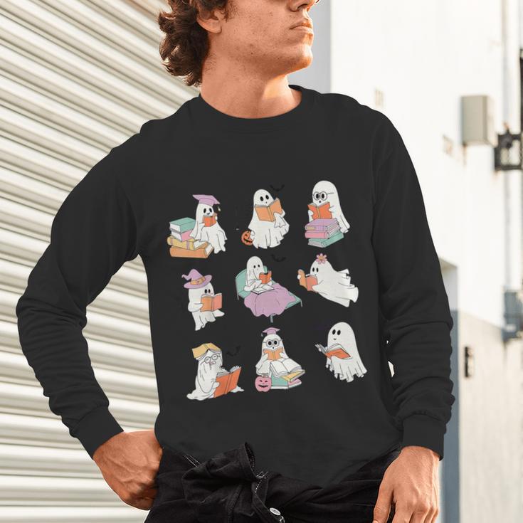 Ghost Book Reading Halloween Books Lover Teacher Kids Unisex Long Sleeve T-Shirt, gift for family, gift for coworker Ghost Book Reading Halloween Books Lover Teacher Kids Unisex Long Sleeve T-Shirt, gift for family, gift for coworker