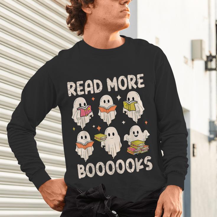 Groovy Halloween Ghost Read More Boooooks Librarian Teacher For Men Women Kids Unisex Long Sleeve T-Shirt, gift for family, gift for coworker Groovy Halloween Ghost Read More Boooooks Librarian Teacher For Men Women Kids Unisex Long Sleeve T-Shirt, gift for family, gift for coworker