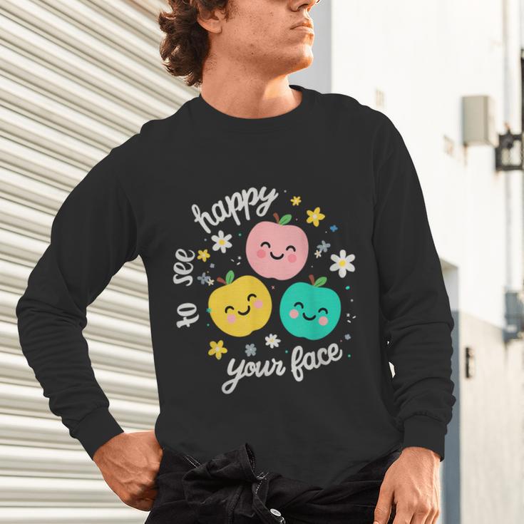 Groovy Happy To See Your Face Teacher School Appreciation Unisex Long Sleeve T-Shirt, gift for family, gift for coworker