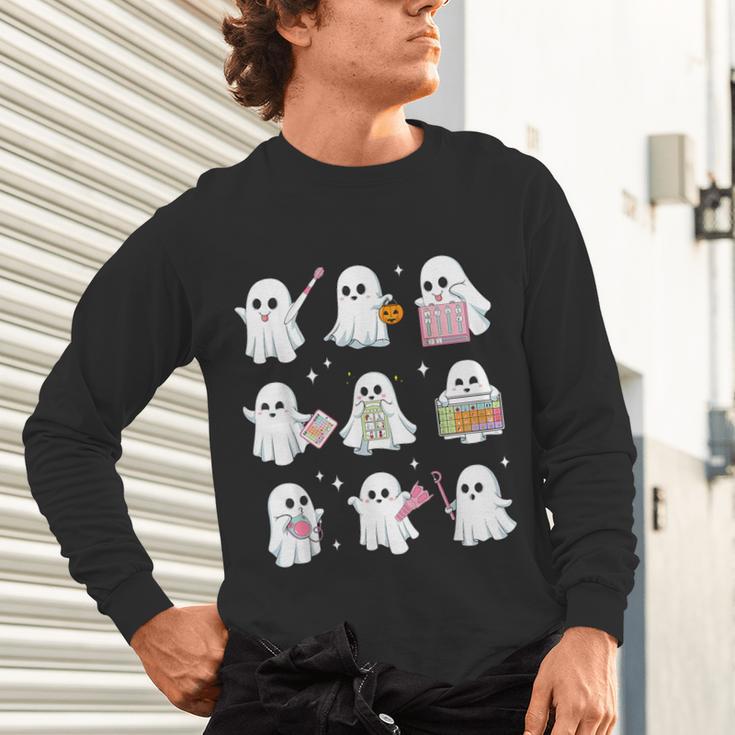 Halloween Ghost Speech Therapy SLP Fall Teacher Tee Unisex Long Sleeve T-Shirt, gift for family, gift for coworker