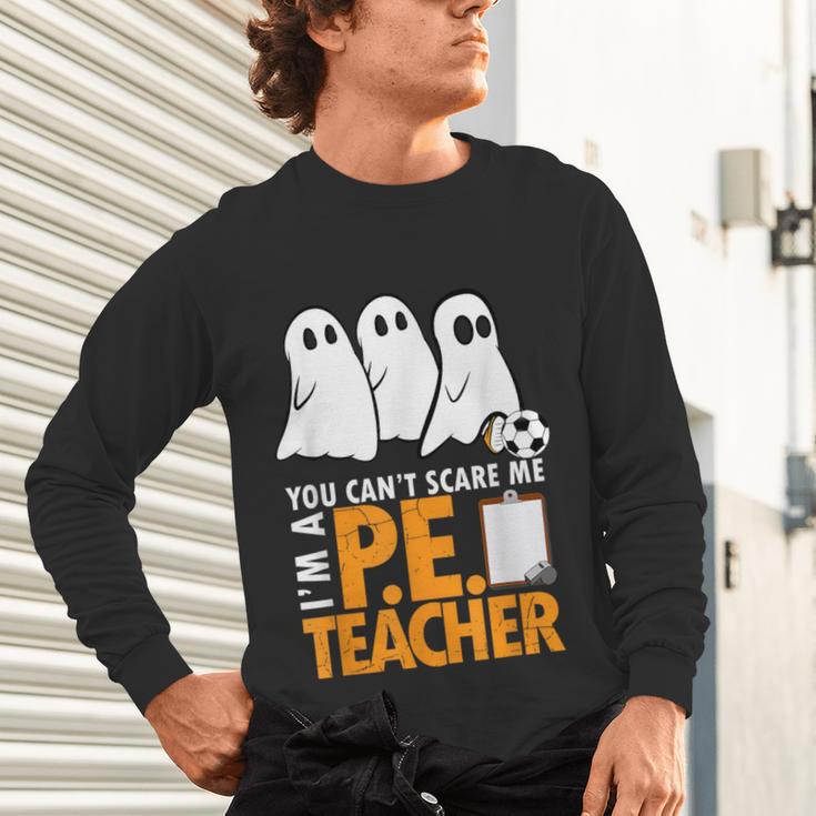 Halloween PE Teacher Shirt Can't Scare Me Unisex Long Sleeve T-Shirt, gift for family, gift for coworker Halloween PE Teacher Shirt Can't Scare Me Unisex Long Sleeve T-Shirt, gift for family, gift for coworker