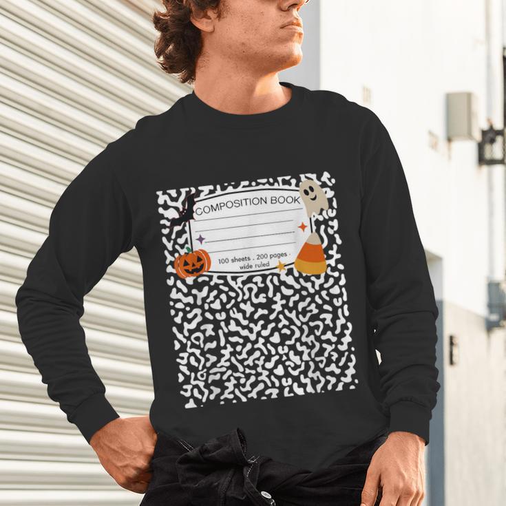 Halloween Teacher Composition Book Notebook Matching Group Unisex Long Sleeve T-Shirt, gift for family, gift for coworker Halloween Teacher Composition Book Notebook Matching Group Unisex Long Sleeve T-Shirt, gift for family, gift for coworker