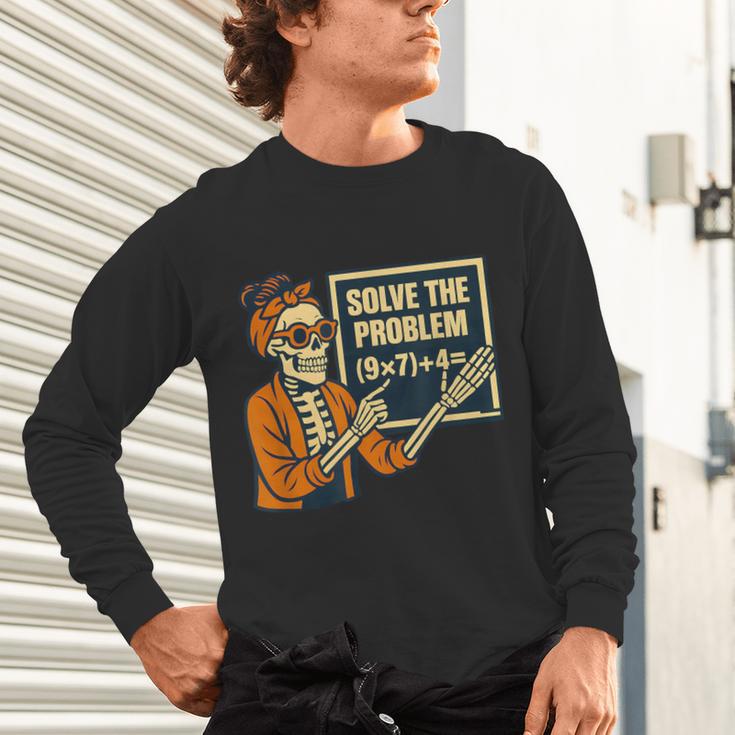 Halloween Teacher Six Seven Meme 6 7 Skeleton Spooky Costume Unisex Long Sleeve T-Shirt, gift for family, gift for coworker
