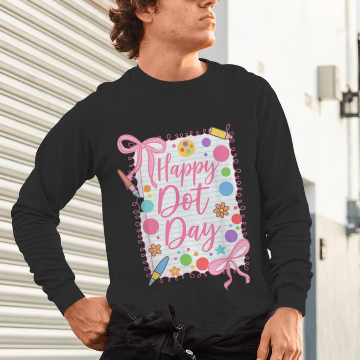 Happy Dot Day Bow Coquette For Teacher Girls Unisex Long Sleeve T-Shirt, gift for family, gift for coworker