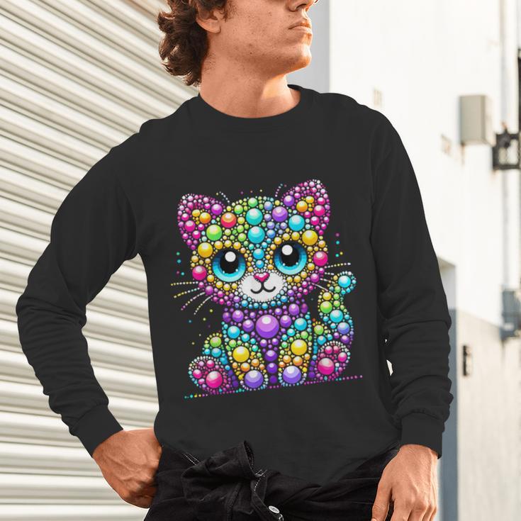 Happy Dot Day Colorful Polka Dot Cat Kitten Teachers Kids Unisex Long Sleeve T-Shirt, gift for family, gift for coworker