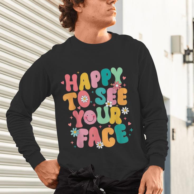 Happy To See Your Face Teacher Disco Ball Back To School Unisex Long Sleeve T-Shirt, gift for family, gift for coworker Happy To See Your Face Teacher Disco Ball Back To School Unisex Long Sleeve T-Shirt, gift for family, gift for coworker