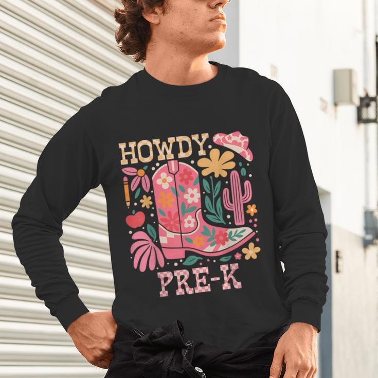 Howdy Pre-K Cowgirls Teacher Back To School Unisex Long Sleeve T-Shirt, gift for family, gift for coworker Howdy Pre-K Cowgirls Teacher Back To School Unisex Long Sleeve T-Shirt, gift for family, gift for coworker