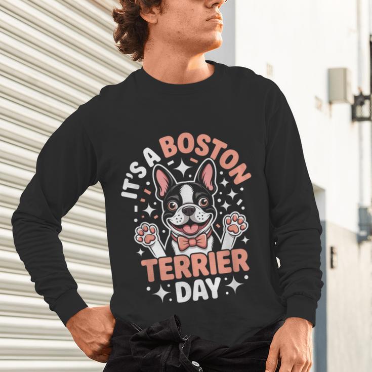 It’s A Boston Terrier Day Pet Cute Dog Lover Cartoon Unisex Long Sleeve T-Shirt, gift for family, gift for coworker