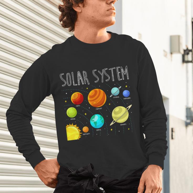Kids Solar Systems Cute Planets Space Science Teacher School Unisex Long Sleeve T-Shirt, gift for family, gift for coworker
