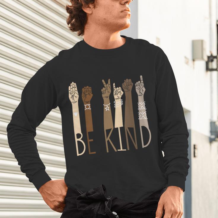Be Kind Sign Language Hand Talking Teachers Interpreter ASL Men Women Unisex Long Sleeve T-Shirt, gift for family, gift for coworker