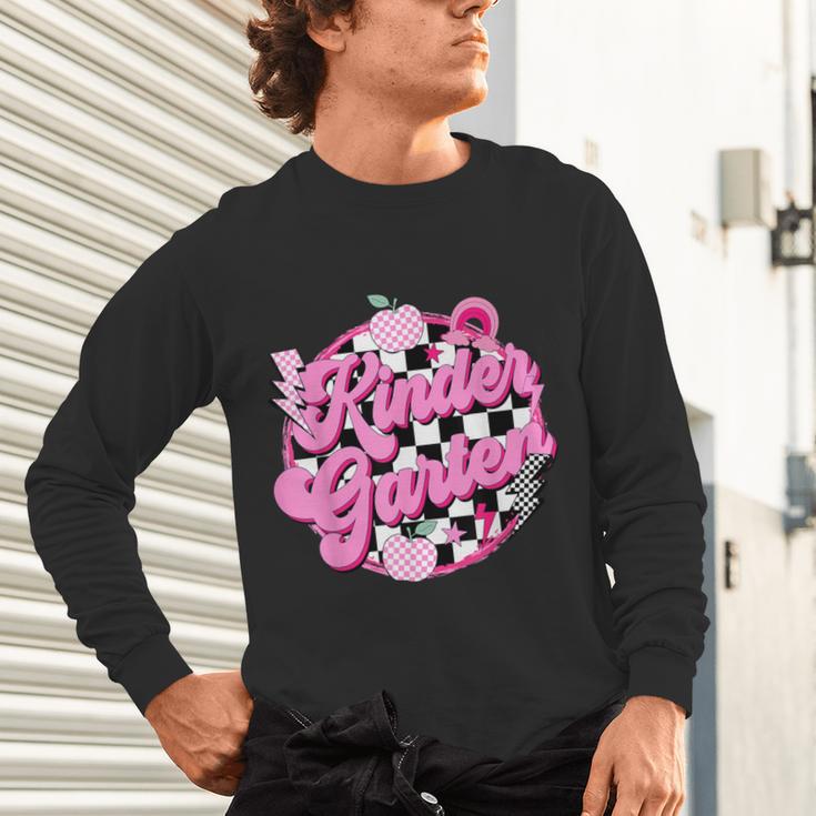 Kindergarten Teacher Women Checkered First Day Of School Unisex Long Sleeve T-Shirt, gift for family, gift for coworker