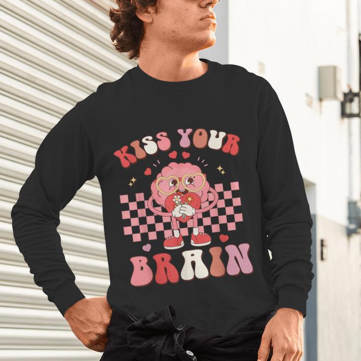 Kiss Your Brain Valentines Test Day Teacher Squad Kids Unisex Long Sleeve T-Shirt, gift for family, gift for coworker