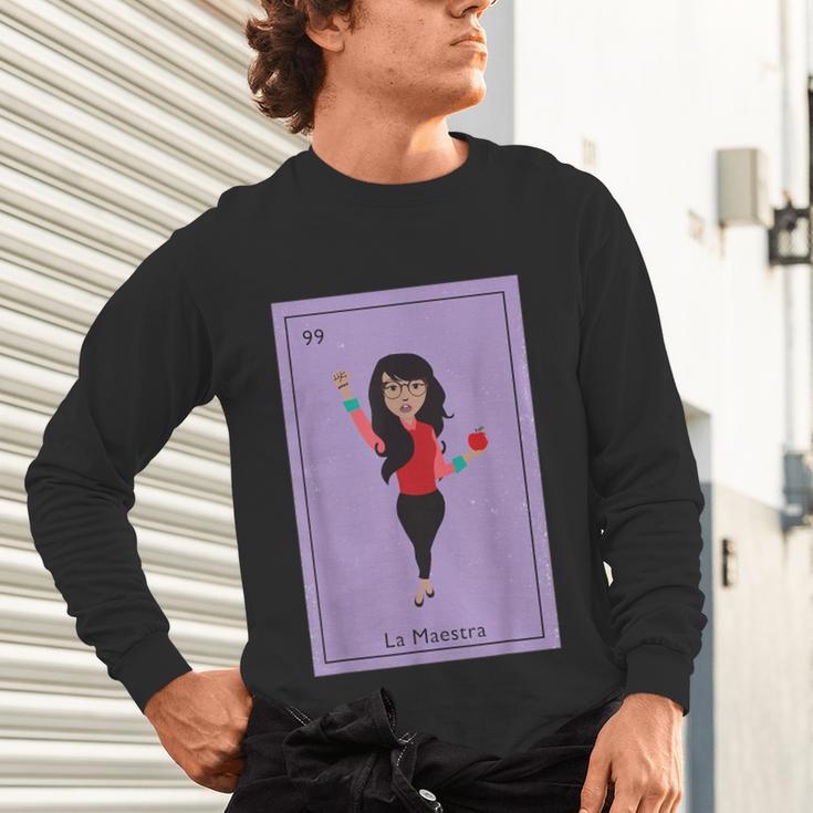La Maestra Mexican Bingo Card Teacher Lottery Card Unisex Long Sleeve T-Shirt, gift for family, gift for coworker