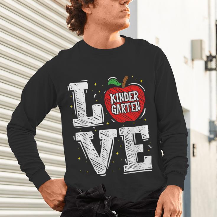 LOVE Kindergarten Teacher Student School Apple Unisex Long Sleeve T-Shirt, gift for family, gift for coworker LOVE Kindergarten Teacher Student School Apple Unisex Long Sleeve T-Shirt, gift for family, gift for coworker