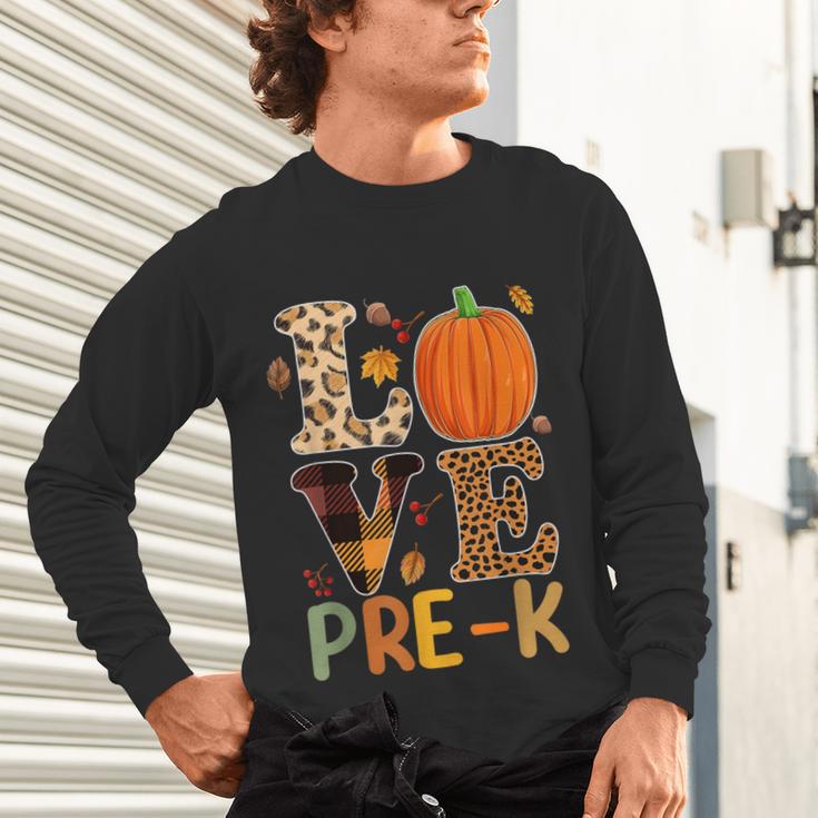 Love Pre-k Teacher Shirts Autumn Fall Pumpkin Fall Leopard Unisex Long Sleeve T-Shirt, gift for family, gift for coworker Love Pre-k Teacher Shirts Autumn Fall Pumpkin Fall Leopard Unisex Long Sleeve T-Shirt, gift for family, gift for coworker
