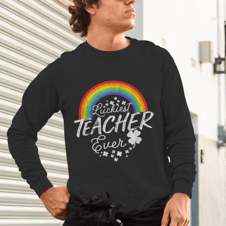 Luckiest Teacher Ever Rainbow- St Patricks Day Teacher Unisex Long Sleeve T-Shirt, gift for family, gift for coworker Luckiest Teacher Ever Rainbow- St Patricks Day Teacher Unisex Long Sleeve T-Shirt, gift for family, gift for coworker